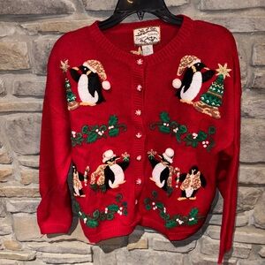 Heirloom Collectibles
Red Penguin Cardigan